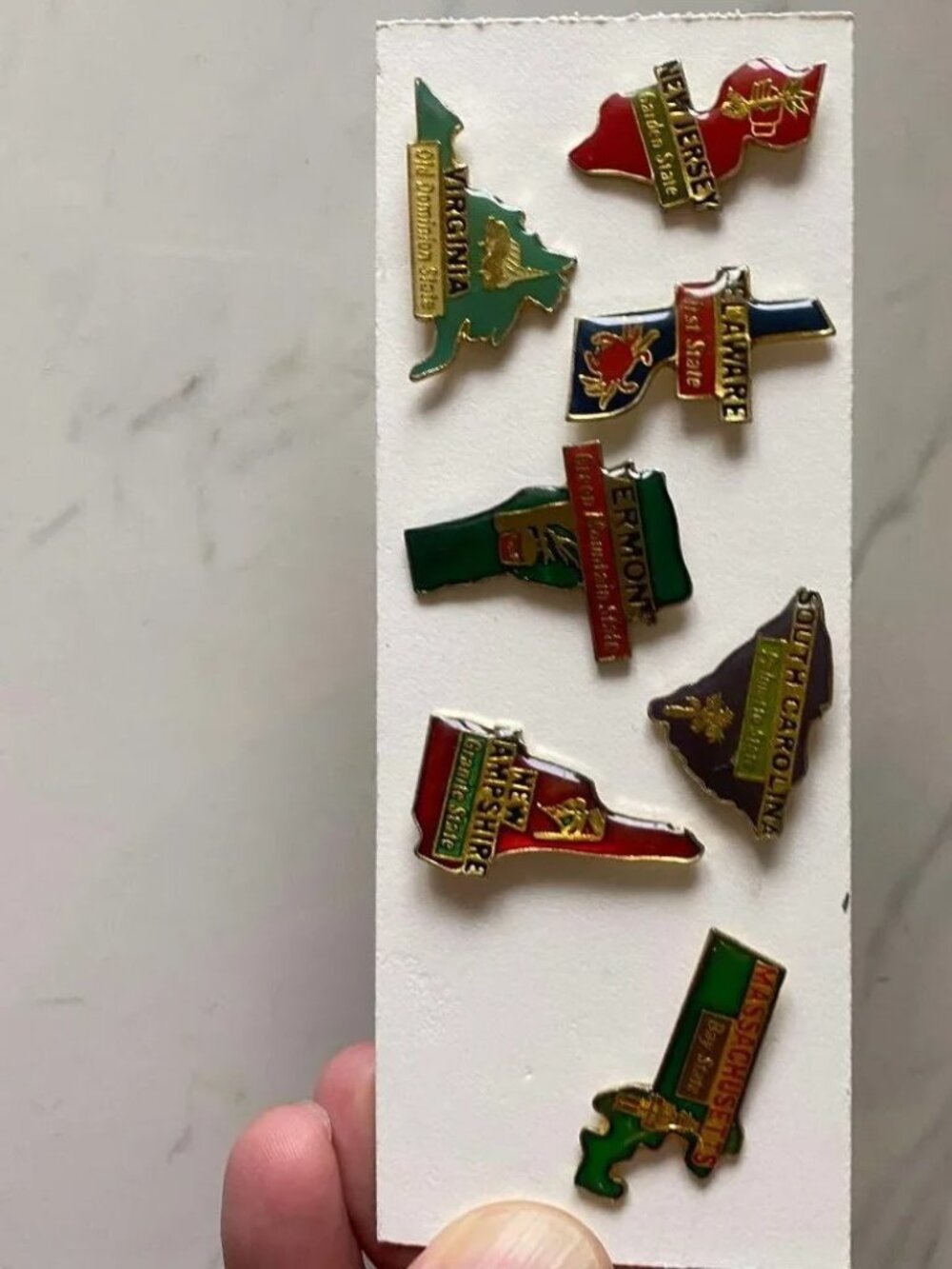 LOT OF 7 vintage USA state souvenir enamel pins
